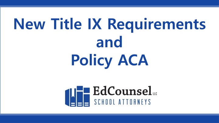 new title ix requirements and policy aca n.w