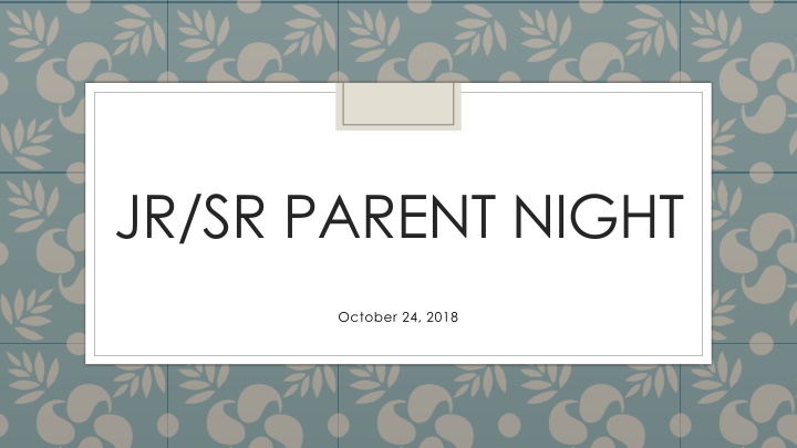 jr sr parent night n.w