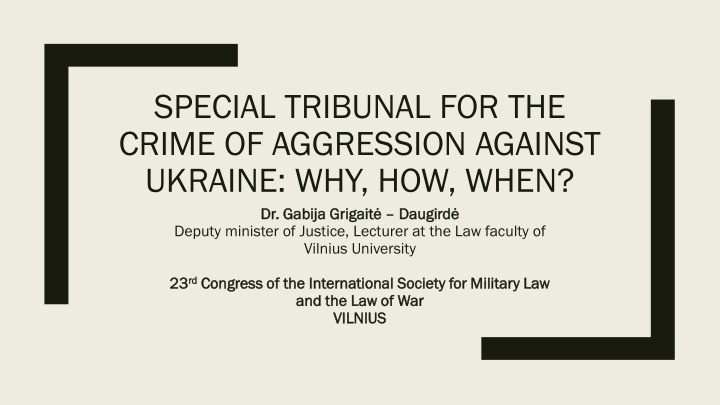 special tribunal for the crime of aggression n.w