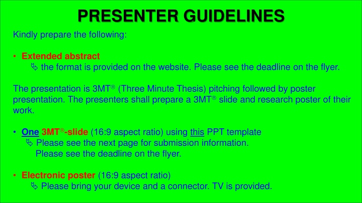 presenter guidelines n.w