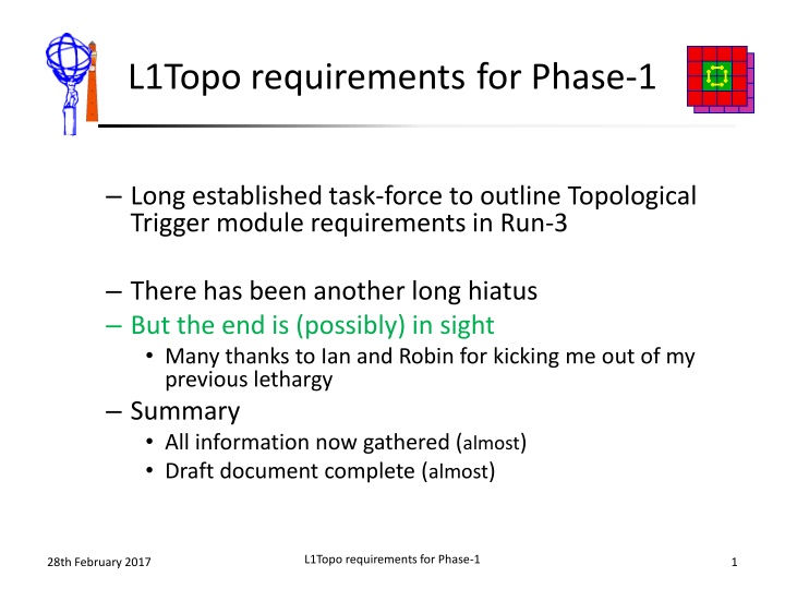 l1topo requirements for phase 1 n.w