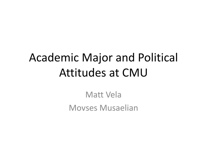 academic major and political attitudes at cmu n.w