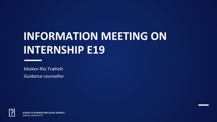 information meeting on internship e19 n.w