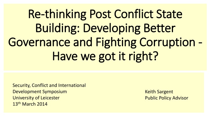 re re thinking post conflict state thinking post n.w