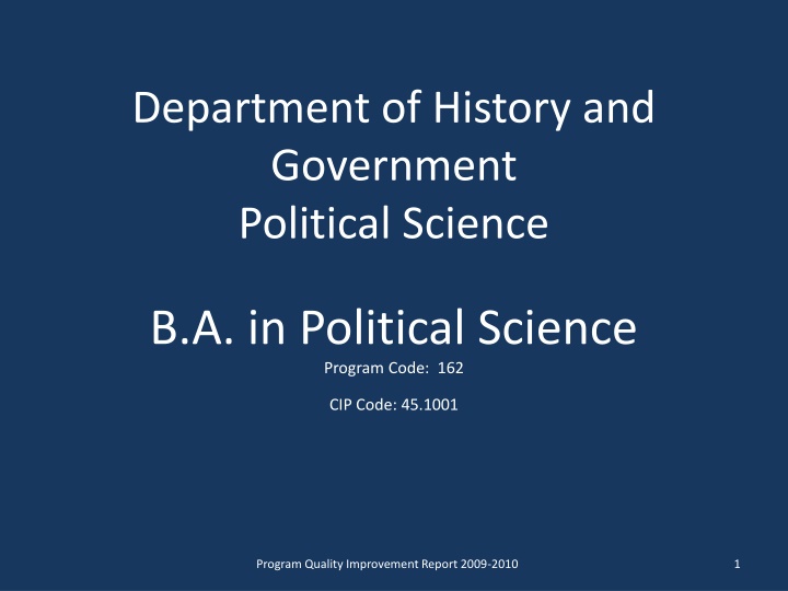 department of history and government political n.w