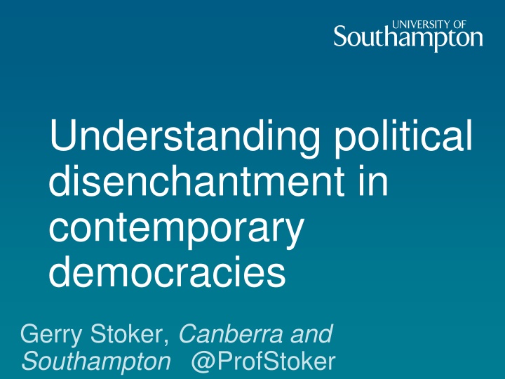 understanding political disenchantment n.w