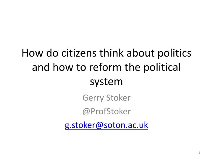 how do citizens think about politics n.w