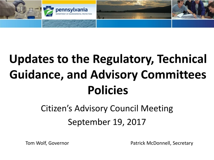 updates to the regulatory technical guidance n.w
