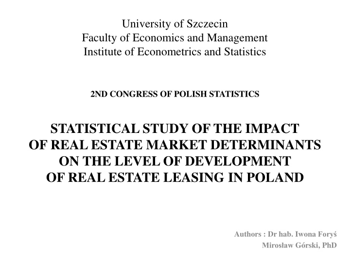 university of szczecin faculty of economics n.w