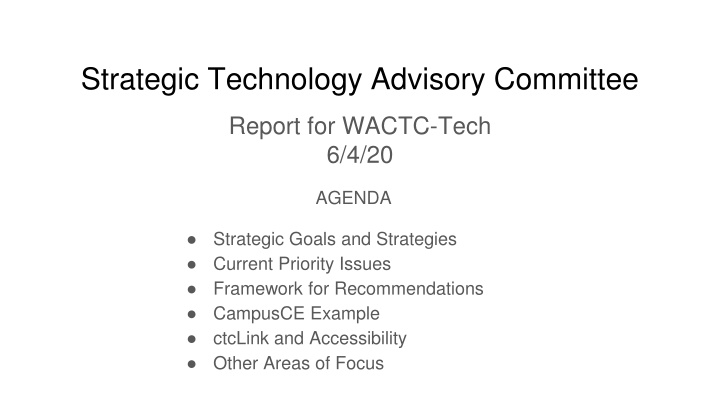 strategic technology advisory committee n.w