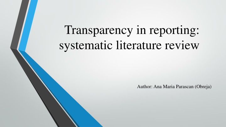 transparency in reporting systematic literature n.w