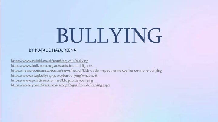 bullying by natalie haya reena n.w