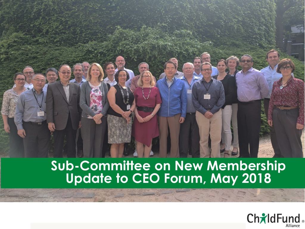 sub committee on new membership update n.w