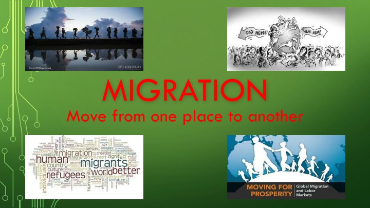 migration move from one place to another n.w