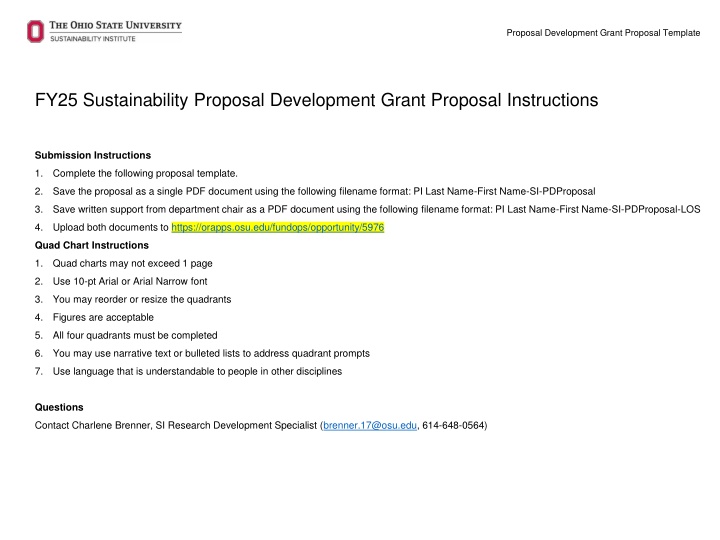 Grant Proposal Development Template for Sustainability Projects