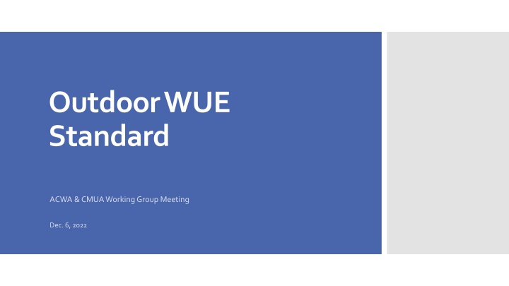 outdoor wue standard n.w