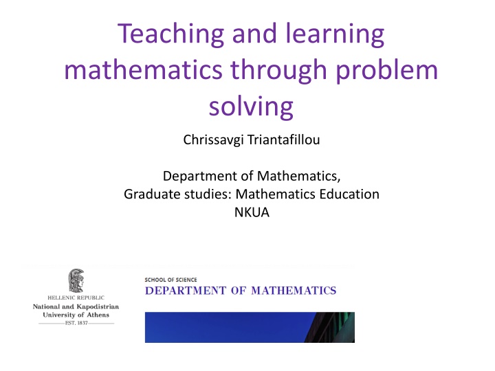 teaching and learning mathematics through problem n.w