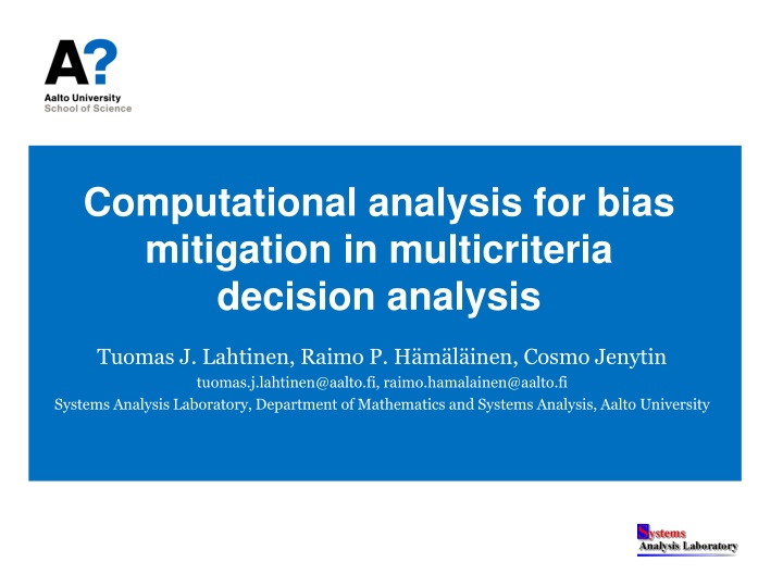 computational analysis for bias mitigation n.w