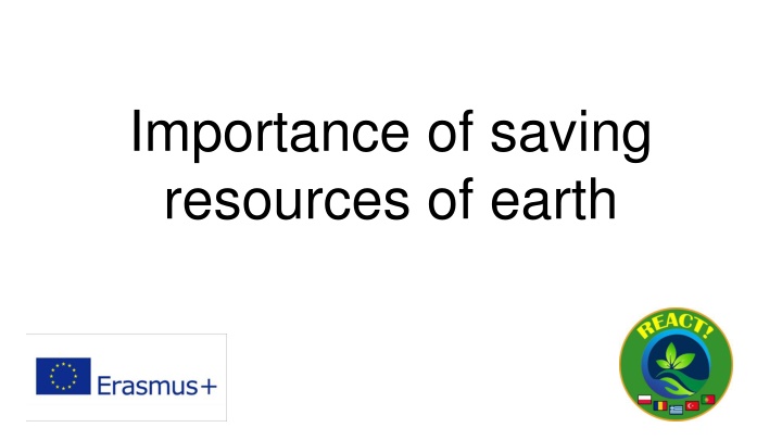 importance of saving resources of earth n.w