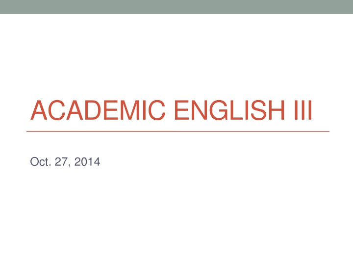 academic english iii n.w