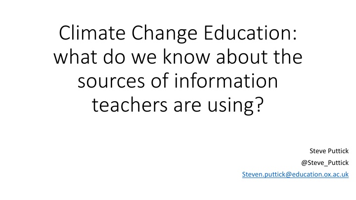 climate change education what do we know about n.w