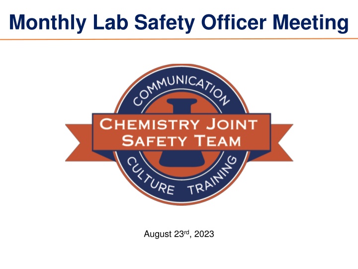 monthly lab safety officer meeting n.w