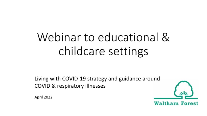 webinar to educational childcare settings n.w