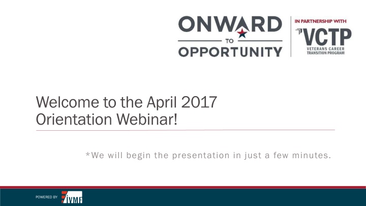 welcome to the april 2017 orientation webinar n.w