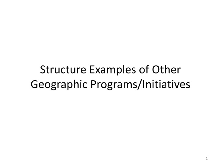 structure examples of other geographic programs n.w