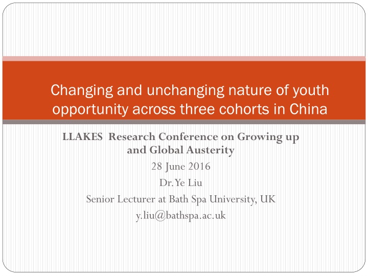 changing and unchanging nature of youth n.w