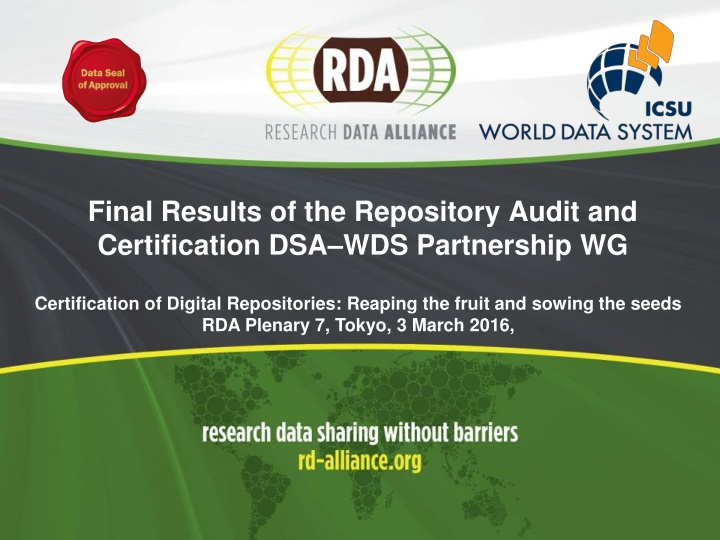 final results of the repository audit n.w