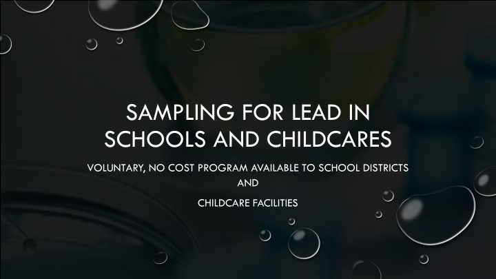sampling for lead in schools and childcares n.w