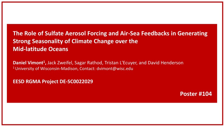 the role of sulfate aerosol forcing n.w