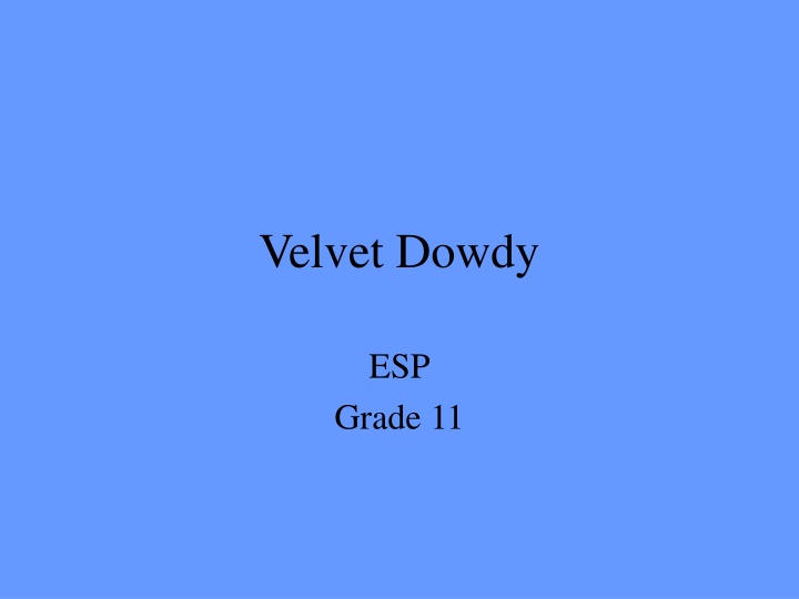 velvet dowdy n.w