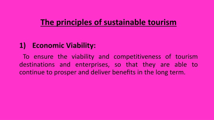 the principles of sustainable tourism n.w