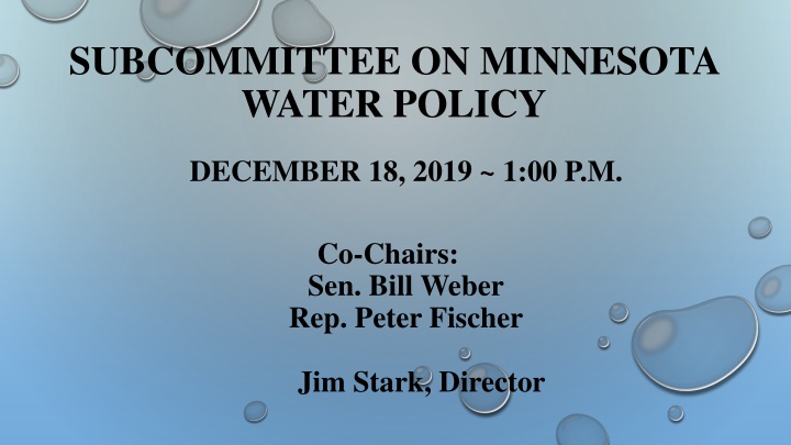 subcommittee on minnesota water policy n.w