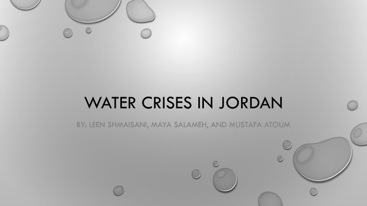 water crises in jordan n.w