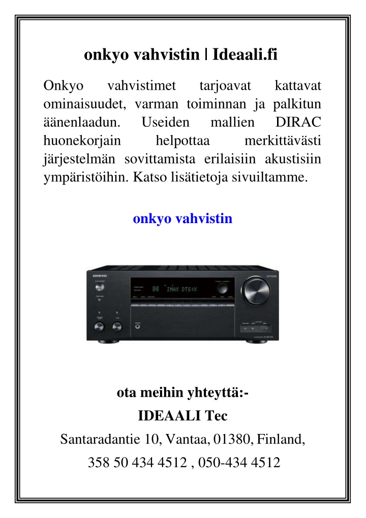 onkyo vahvistin ideaali fi onkyo vahvistimet n.w