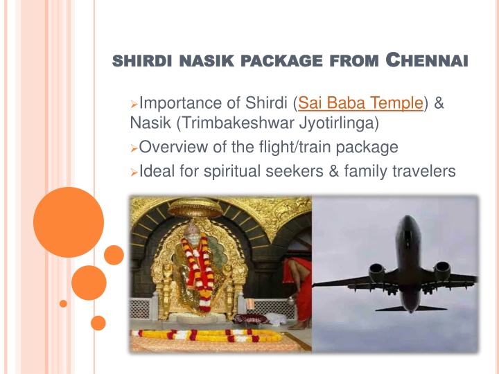 shirdi nasik package from Chennai