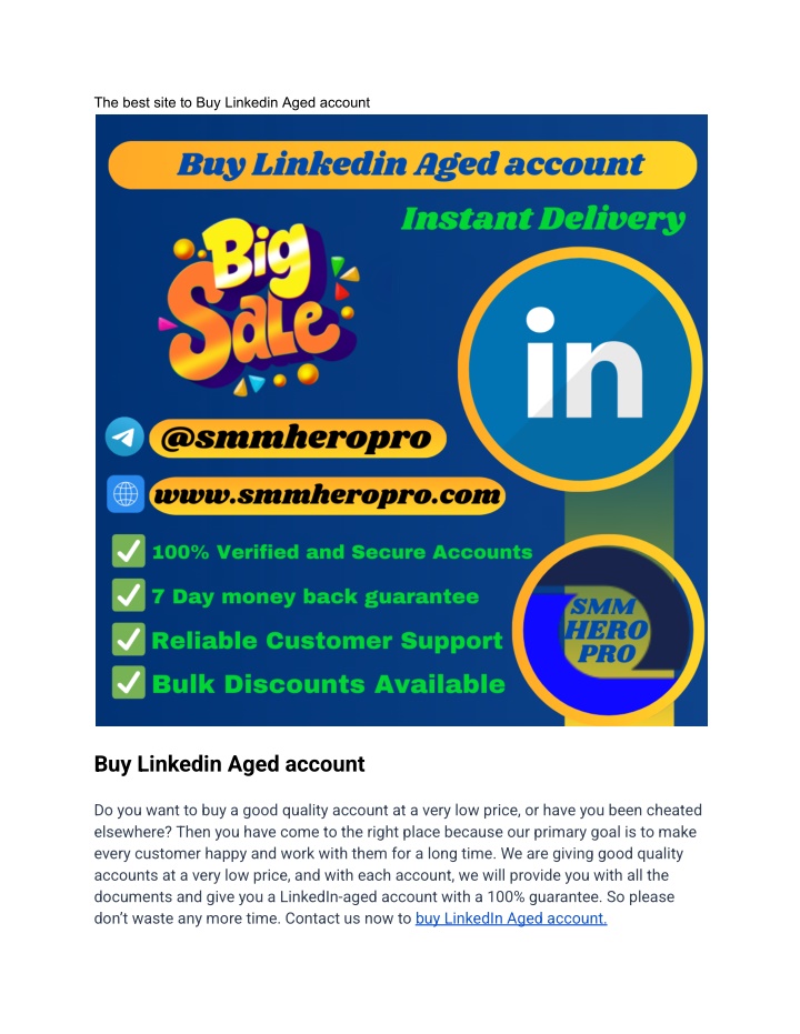 the best site to buy linkedin aged account n.w