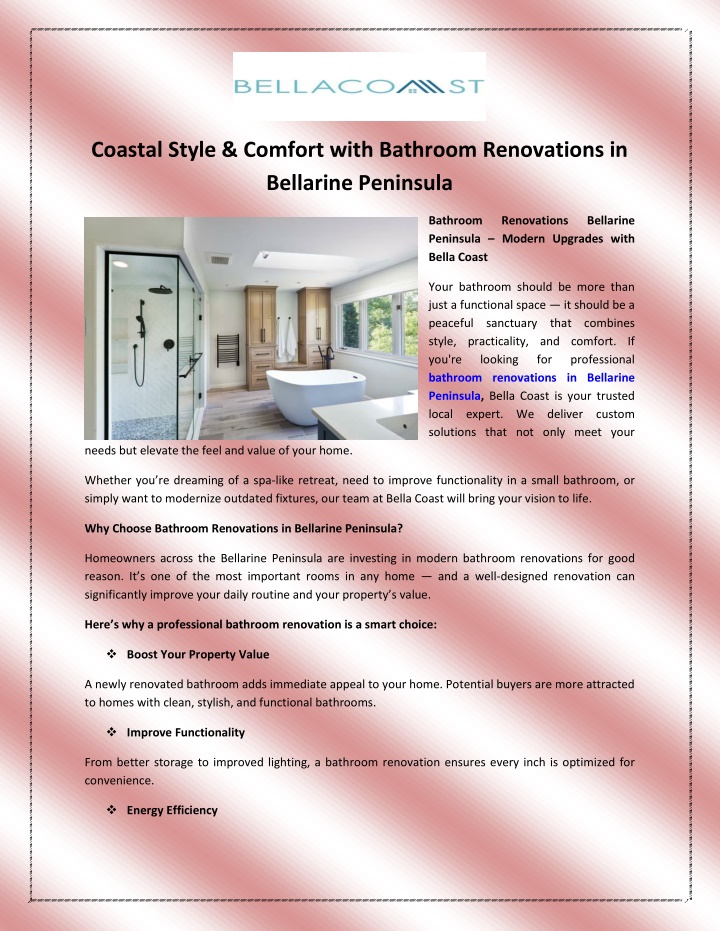 coastal style comfort with bathroom renovations n.w