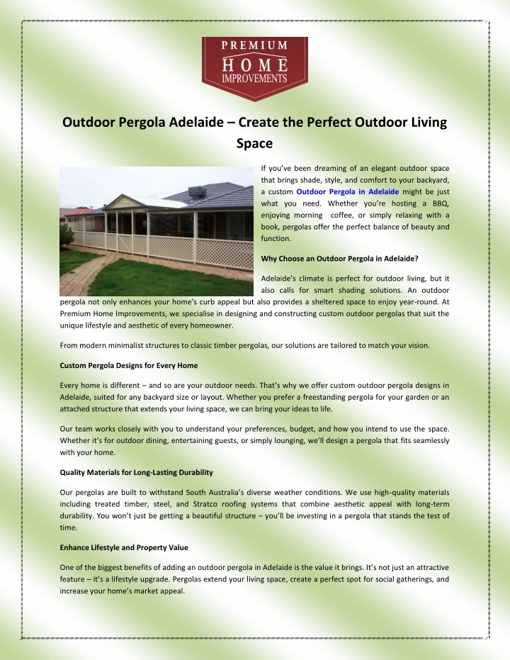 outdoor pergola adelaide create the perfect n.w