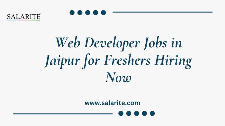 web developer jobs in jaipur for freshers hiring n.w