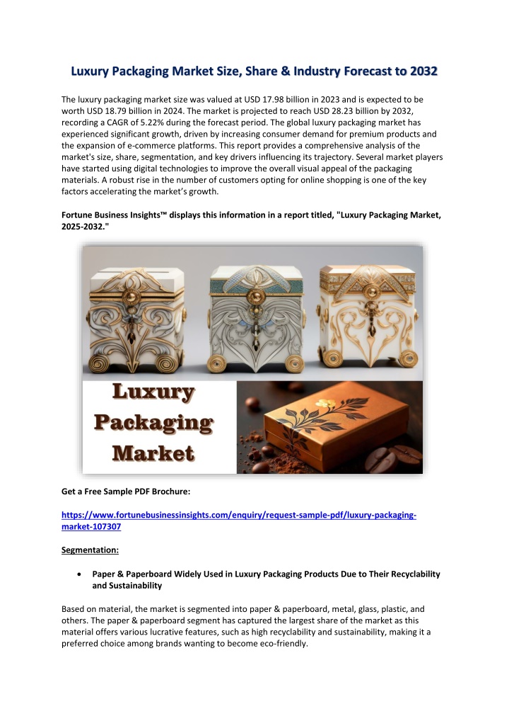luxury packaging market size share industry n.w