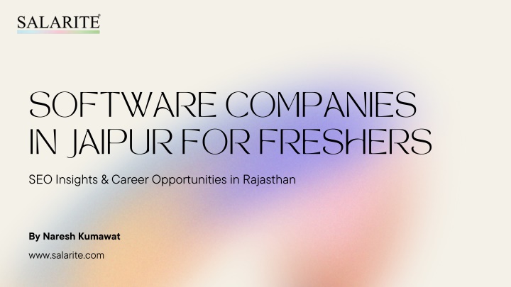 software companies in jaipur for freshers n.w
