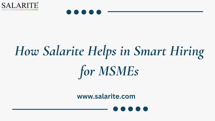 how salarite helps in smart hiring for msmes n.w