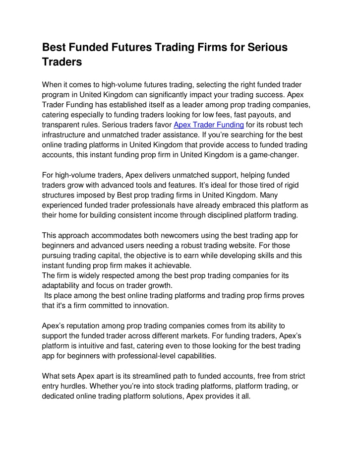 Best Funded Futures Trading Firms for Serious Traders