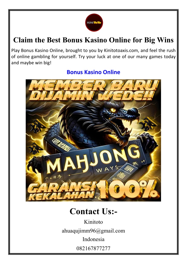 claim the best bonus kasino online for big wins n.w