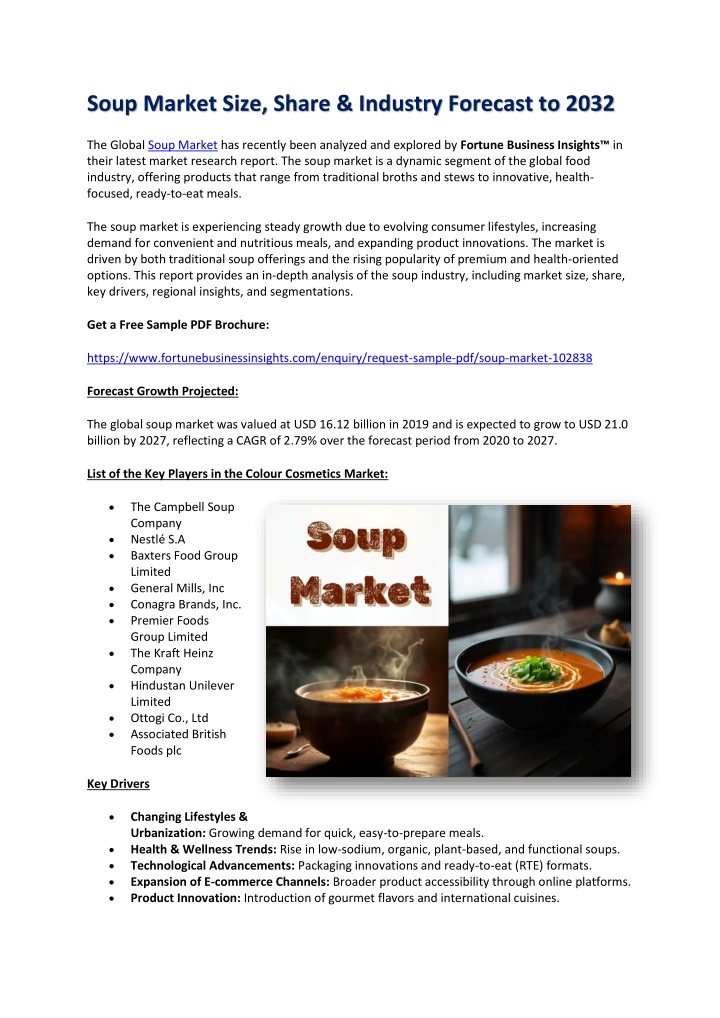 soup market size share industry forecast to 2032 n.w