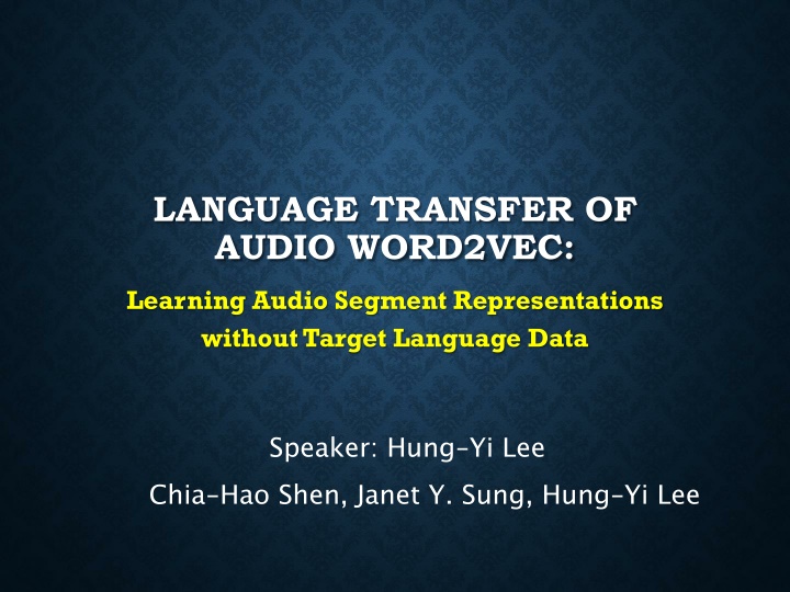 language transfer of audio word2vec n.w